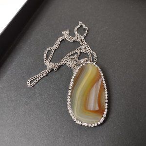 24 Inch Stone Pendant Necklace